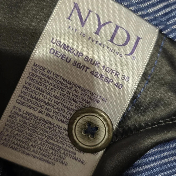 NWOT NYDJ Striped Straight-Leg Linen Blend Trouser Pants w/ Lift/Tuck Technology - Picture 12 of 13